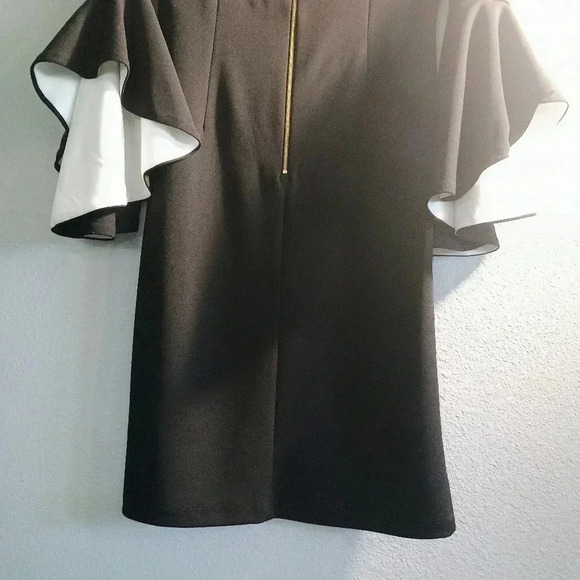 Shelby & Palmer Sheath Dress Size 8 Black and White Flare Sleeve Dressy Casual - Picture 9 of 12